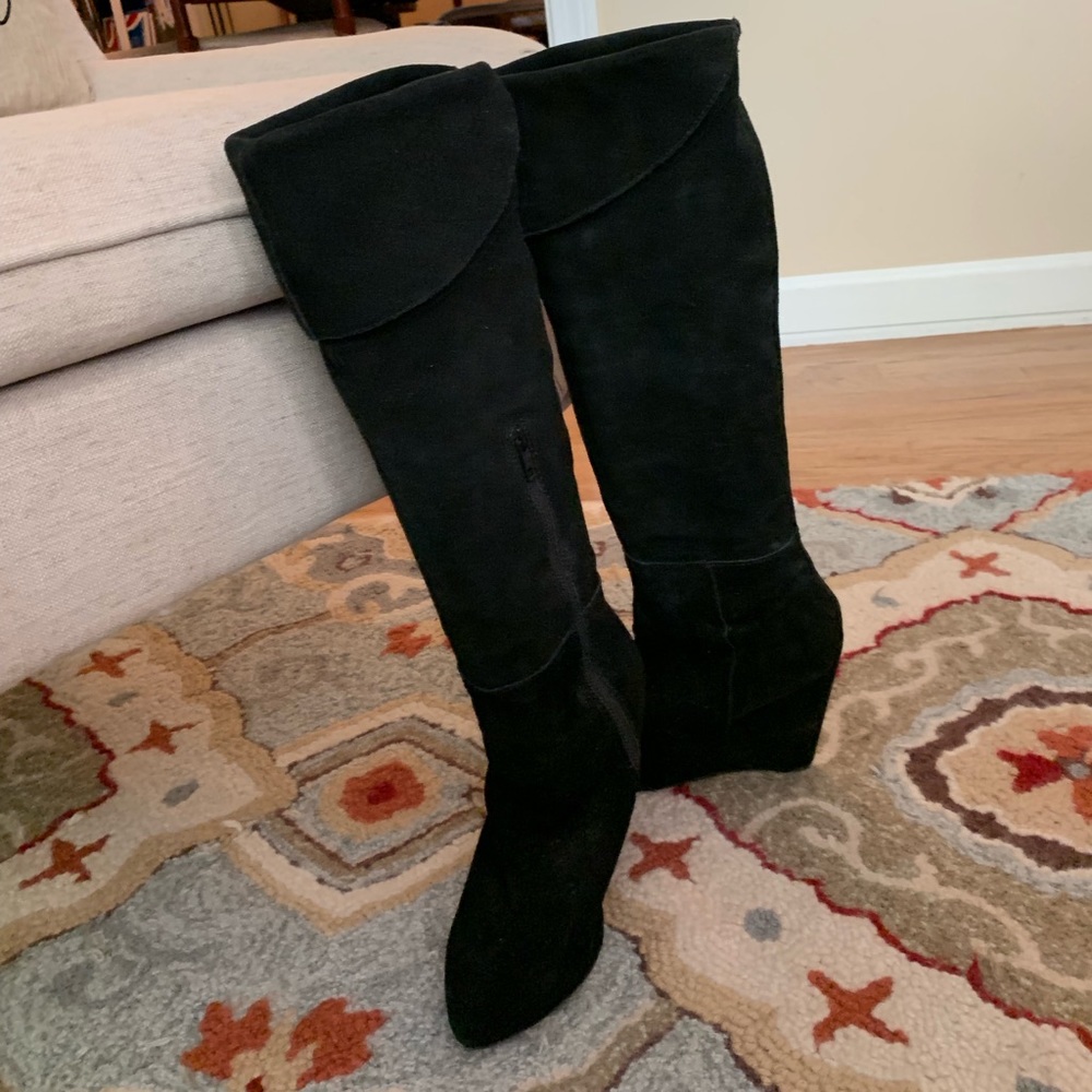 Steve Madden over the knee wedge boots